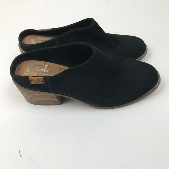 Toms Shoes - Tom's Black Suede Leila Mule Size 8.5